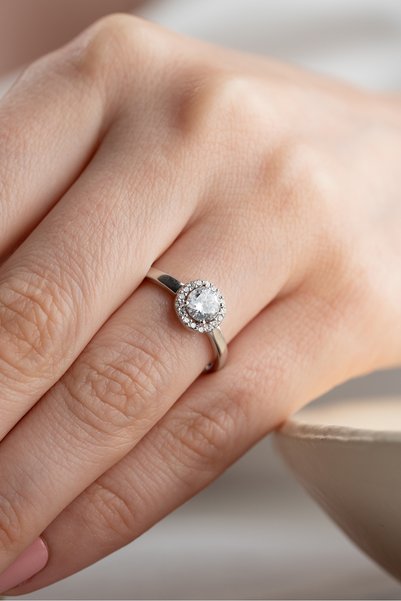 Silvano Jewelry 925 Ayar Gümüş Pırlanta Model Yüzük