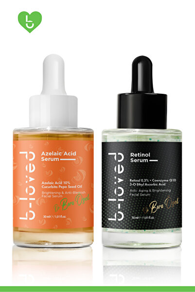 b-loved 2'li Cilt Bakım Seti Retinol % 0.3 (A Vitamini), Leke Karşıtı %10 Aze...