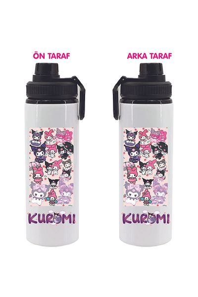 DKDZ SHOP Kuromi Printed Metal Cuval Black 850ml -041