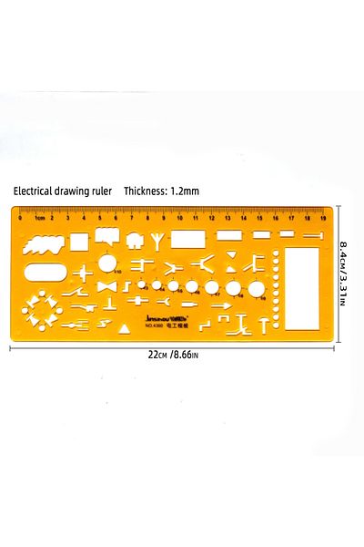 Choice 4360 Circular oval ruler durable K Resin drawing design furniture architect template drafting ruler