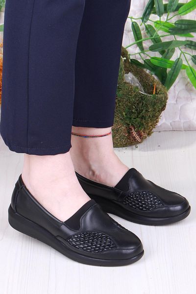 Mehmet Mete K011 Gnd Genuine Leather Women's Shoes Special for Anatomical Bone Protrusion