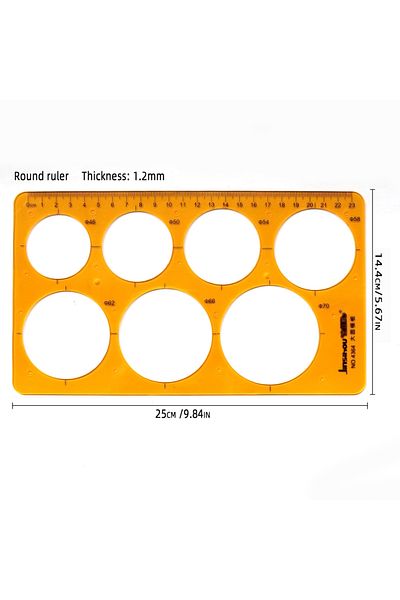 Choice 4364 Circular oval ruler durable K Resin drawing design furniture architect template drafting ruler