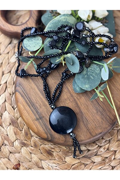 SEDEF TAKI Doğal taş uzun kolye