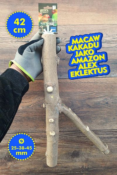 Vixpet Venty 42 cm Natural Parrot Perch |   Macaw, Cockatoo, Jako, Amazon, Eklektus, Alexander, Kayık - L229