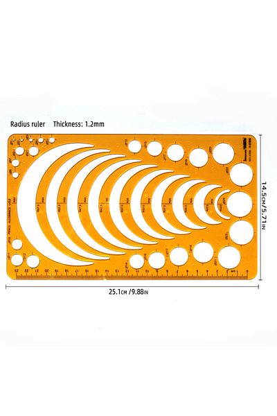 Choice 4356 Circular oval ruler durable K Resin drawing design furniture architect template drafting ruler
