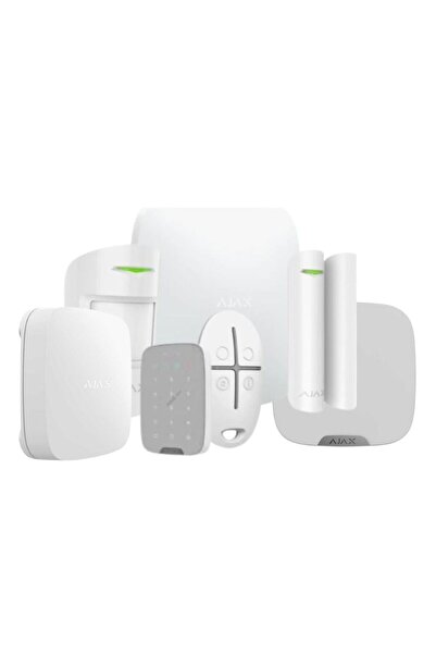 Ajax Hub Kit Kablosuz Alarm Seti Su Baskın Dedektörü Keypad Dış Siren Dahil Beyaz