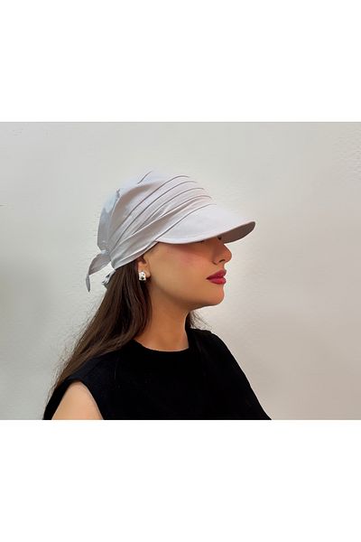 CapZone Tie-Up Visor Hat Visor Bandana Sun Protection Gray