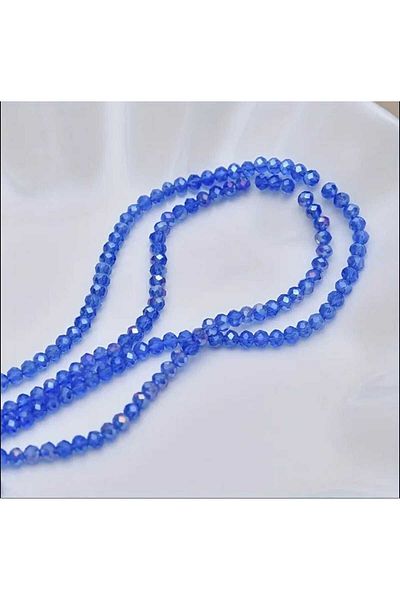 yiğit aksesuar 4 mm Dark Blue Crystal Beads (5 Strands)