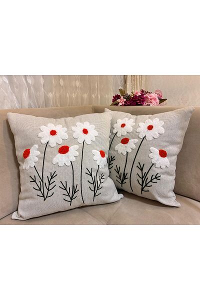 Mustgross 2 Pieces 43X43Cm Decorative Linen Throw Pillow Case
