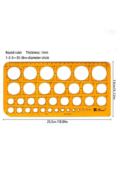 Choice K-100 Circular oval ruler durable K Resin drawing design furniture architect template drafting ruler
