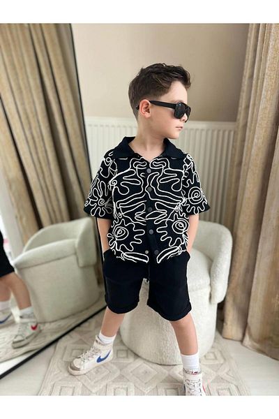 Bebeelkids Muslin Fabric Embroidery Detailed Shorts Suit