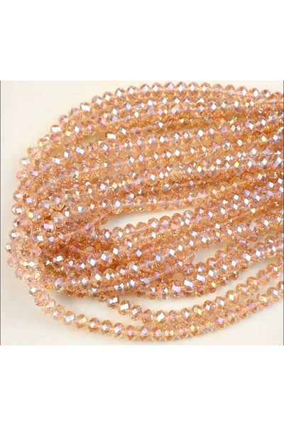 yiğit aksesuar 4 mm Crystal Beads, Yellow 5 Strand Champagne
