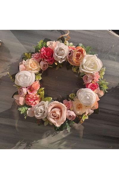 lolipophobi Rose Themed Full Lap Kpi Ornament 30 Cm, Home Decor. Wreath