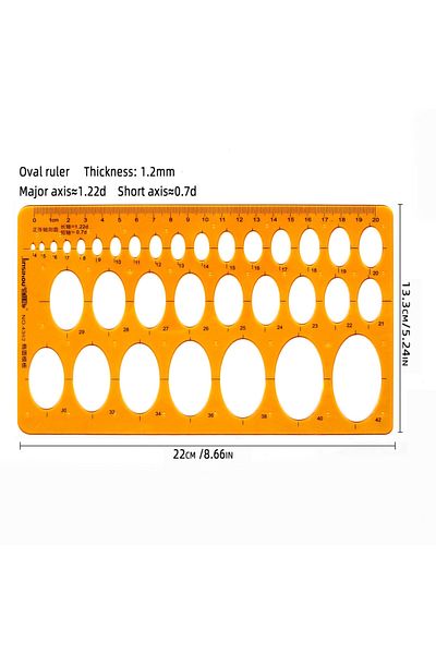 Choice 4362 Circular oval ruler durable K Resin drawing design furniture architect template drafting ruler