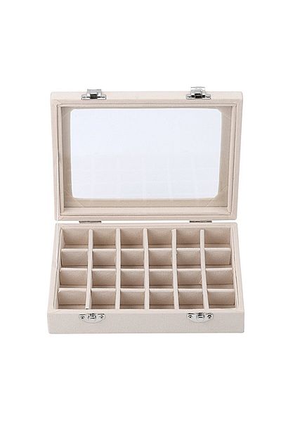 Choice Beige Jewelry Storage Box Earring Ring Necklace Jewelry Display Box Jewelry Classification Dustproof