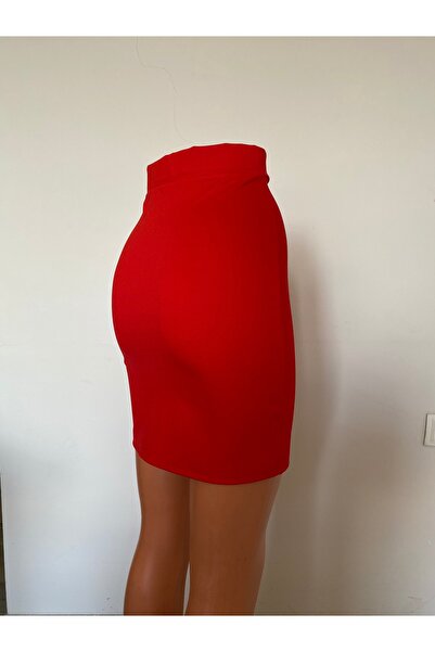 BRAVORİTE Red Slit Detail Skirt