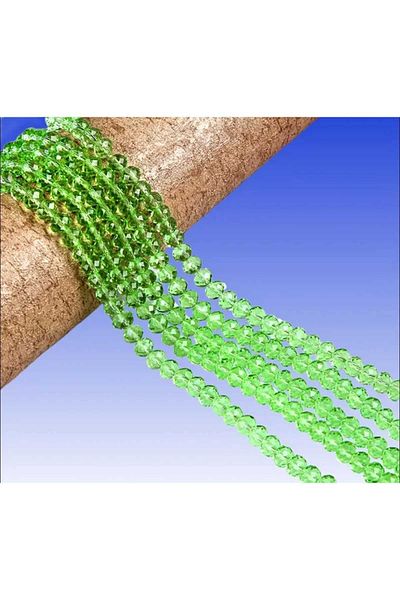 yiğit aksesuar Light Green 4mm Crystal Beads (5 Strands)