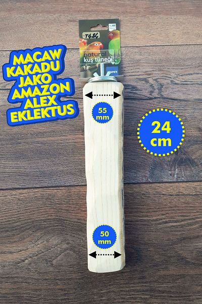 Vixpet Chipped Parrot Perch 24 cm Macaw Cockatoo Jako Amazon Eletus Alexkayık Sultan Konur T484