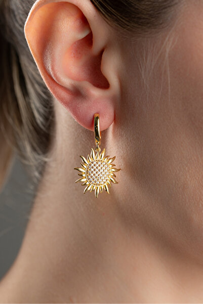 Silvano Jewelry 925 Ayar Gümüş Güneş Küpe