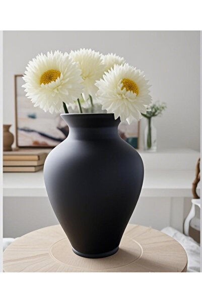 Lui Tasarım مزهرية سوداء غير لامعة على الطراز الاسكندنافي زجاج مقاس XL مقاس 3...