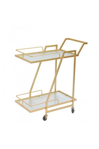 SAHABA Golden glass double tier serving tray