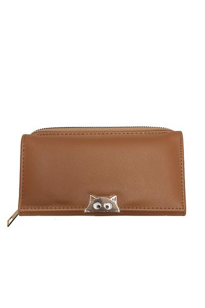 MILANOFOX Дамски портфейл Mink Large Cat с отделение за монети и държач за карти