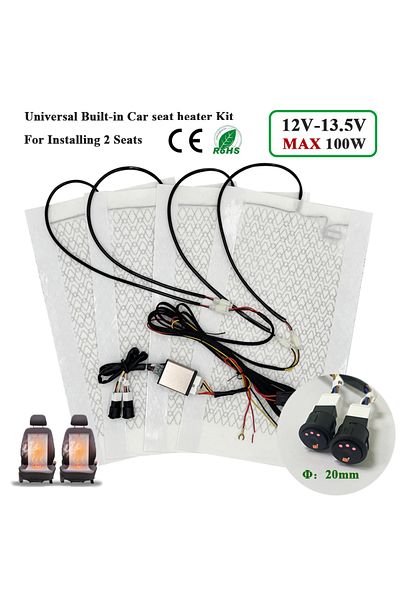 Choice Universal model B Universal Max 100W Built-in Car Seat Heater Kit Fit 2 Seats with 12V Carbon Fibe