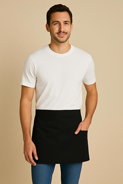 GTB BUTİK مريلة خدمة النادل والطهي والمطبخ للجنسين مقاومة للبقع - 2 جيوب نصف ...