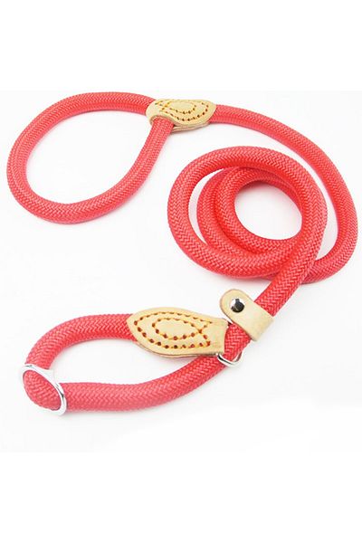 Choice 1.4x150cm Red Dog Leash Slip Rope Lead Leash Heavy Duty Braided Rope Adjustable Loop Collar Training