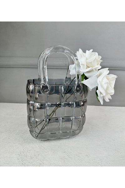 PEKİBU GEANT DE LUX MODEL VAZĂ DECOR AFUMAT 22 CM (2 TRANIȚI ARTIFICIALE CU CADOU)
