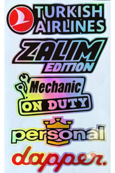 HMNL Turkish Airlines Zalım Edition Personal Hologram Arka Cam Sticker 30X20