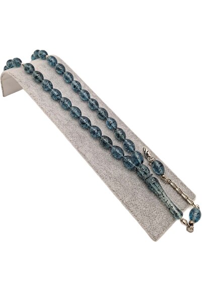 Han Ticarethane Mărgele de rugăciune din chihlimbar pudră albastră cu model f...