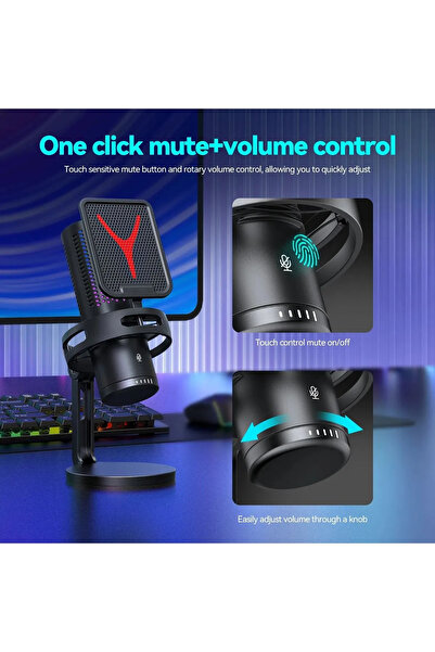 İMEXTECH Bilgisayar Masaüstü Mikrofon Semi Pro Tak Çalıştır Usb Kablolu Vlog Canlı Yayın Yanmai Gm7-b