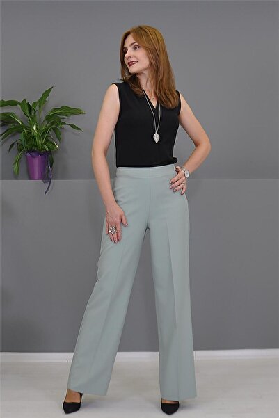 ÖNDER ÖZSOY Bol Paça Pantolon- Çağla