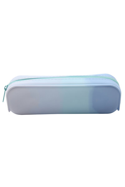 Choice Gradient light blue New Kawaii Colorful Silicone Pencil Case Cute Fashion Pencil Bag Stationery Stor