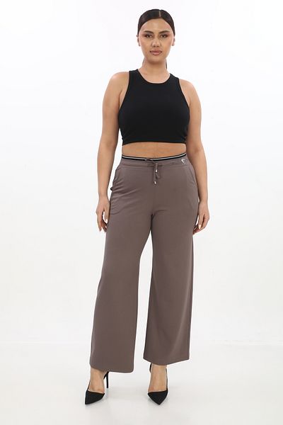 EXİTLİNE Women's Waisted Elastic Stone Trousers