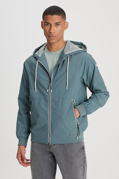 Lee Regular Fit Normal Cut Hooded Full Zipper Mint Green Jacket