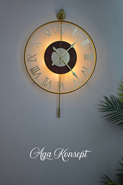 AGA KONSEPT LED'li Golden ROMA Tiktok Face 50 x 75 cm Orta Boy Modern Dekorat...