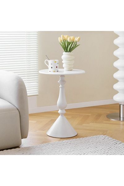 Old_Feller Vintage Round Side Table / Coffee Table / Candlestick Stand - 40 58cm