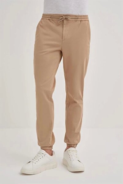 Cazador 0004 Ανδρικό παντελόνι Jogger με κλείσιμο με κουμπιά και ελαστική μέση και πόδι ΜΠΕΖ