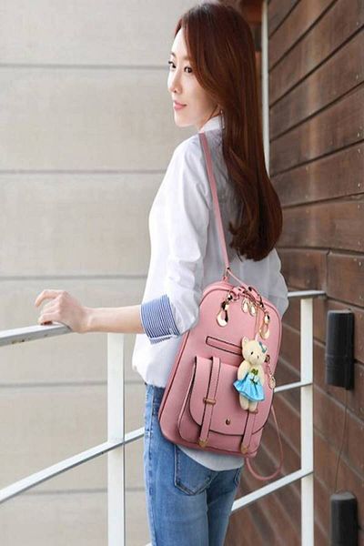Generic PU Leather Backpack Pink