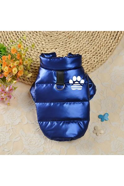 Lady Fify Red/Navy Blue Cotton Padded Coat for Cat Dog (Padded Coat)