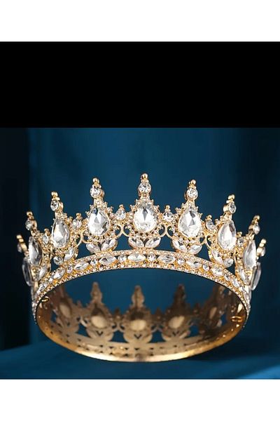 Zanora Cake Crown 18 cm Birthday Crown King Crown Cake Decoration Brithday Crown Gold Metal