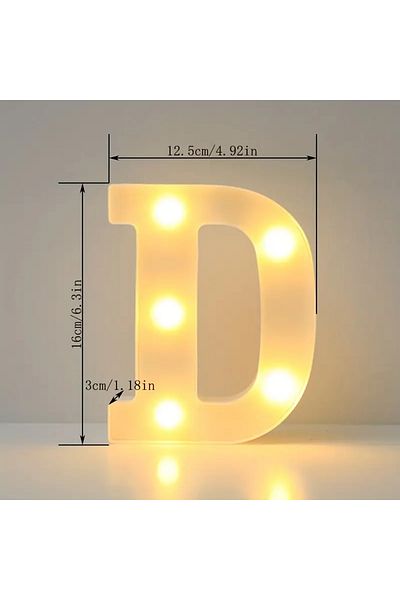 Choice D 1pc White Decorative Led Light Up 6.3'' Number Letters Sign Night Lights Marquee For Home Wedding.