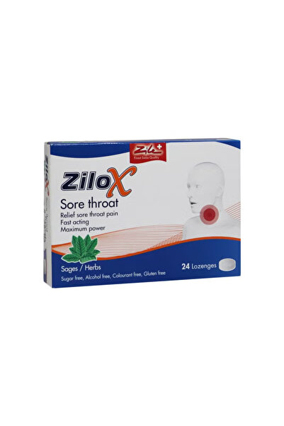 Zilox Sore Throat Lozenges (24-count, Sages/Herbs)