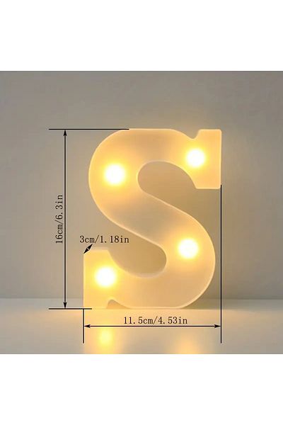 Choice S 1pc White Decorative Led Light Up 6.3'' Number Letters Sign Night Lights Marquee For Home Wedding.
