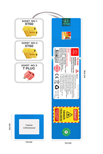 ROBOGİL Onvo OV-012 X Plus 48V 10,5Ah 13S3P Uyumlu Scooter Pili / Bataryası O...