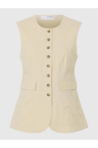 Selected Femme Weste Tailored Leinenmix