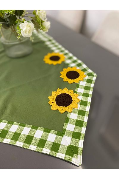 Parla Life Runner de in de rață tricotat manual cu motiv floarea soarelui