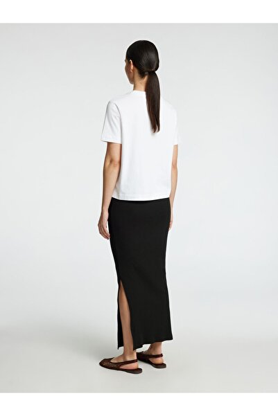 Selected Femme Maxirock Rippmuster Baumwoll